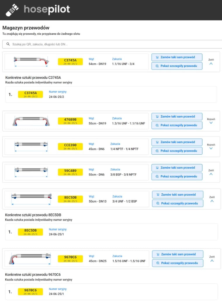 HosePilot magazyn przewodów