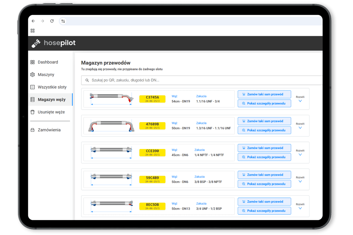 Zakuwanie przewodów hydraulicznych