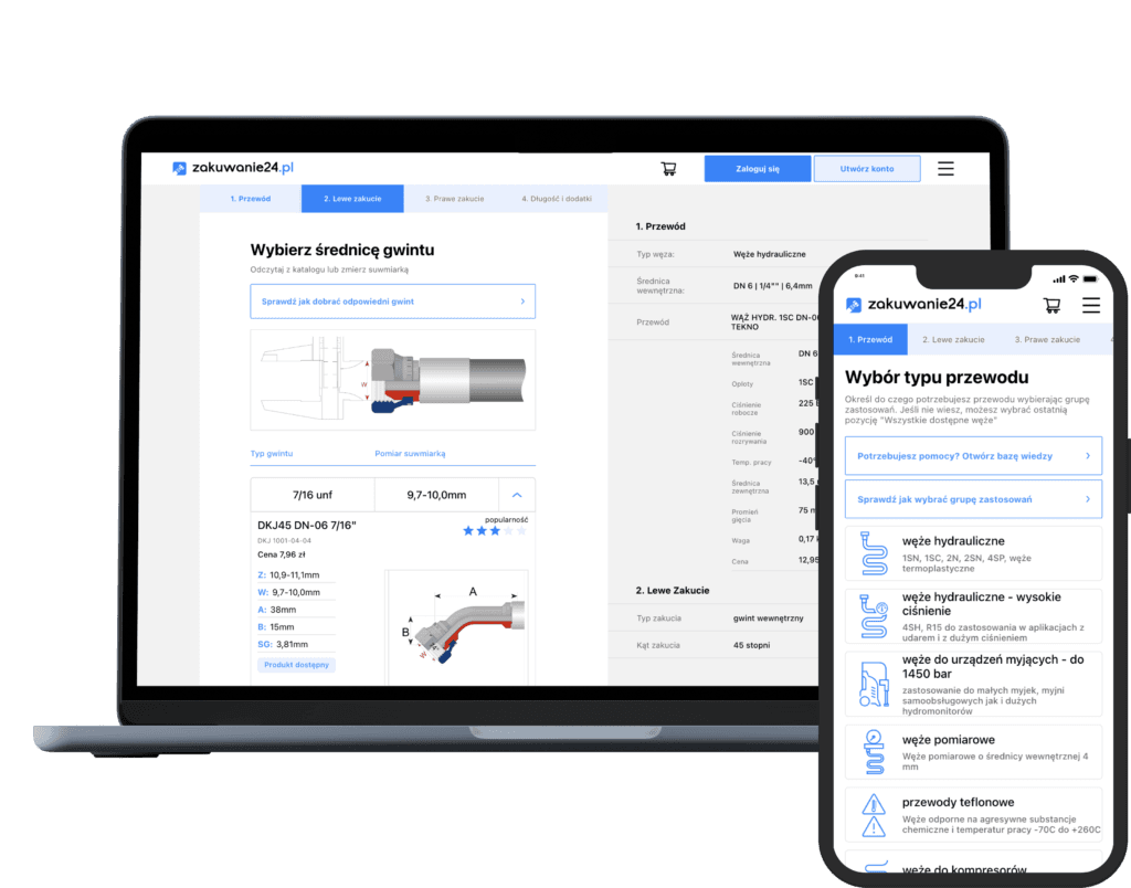 Konfigurator węży hydraulicznych zakuwanie24.pl